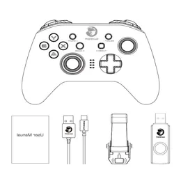 Il gamepad wireless da 24 GHz del controller di gioco Bluetooth T4 Pro di FreeShipping si applica a Nintendo Switch, Apple Arcade e MFi Games Wkxal