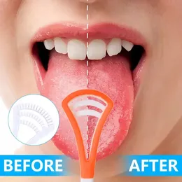 Mundhygiene Bunte Zungenreiniger Lebensmittelqualität Silikonbürste Zungenreinigungsschaber Softy