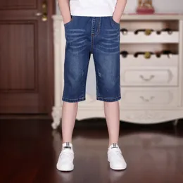 Jeans 110-180 Jeans estivi per ragazzi Vestiti per adolescenti Pantaloni da cowboy per bambini in cotone elastico in vita solido casual oversize 230413