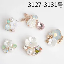 Charms 50pcs Flower Resin Charm Imitaion Pearl Bee Alloy Pendant Crystal Fit For Bracelet DIY Fashion Jewelry Accessories