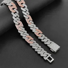 15mm Heißer Verkauf Hohe Qualität Kubanische Link Kette Halsketten Hip Hop Iced Out Pave Voll Cz Diamant Halskette für Männer