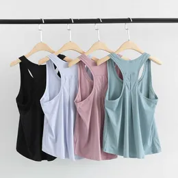 Yoga Outfit Lulu Women Loose Fit Gym Crop Tank Sports Sleeveless Vest Solid Quick Dry Running Exercise Ftness Tops lululemens