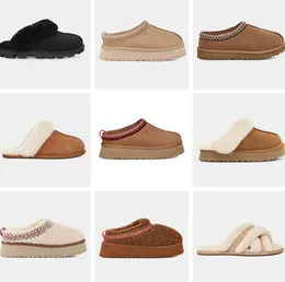 Flauschiger Designer-Tasman-Slipper, Australien-Plattform, UGG-Hausschuhe, Abnutzungserscheinungen, Wollschuhe, Schaffellfell, echtes Leder, klassische Marke, lässige Damen-Goutside-Slider-Stiefel, UGGss