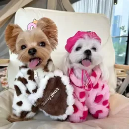 Köpek giyim polar kalp ceket ceketli evcil hayvan giyim tatlı köpekler kıyafetler daha kalın yumuşak pembe sıcak sonbahar kış moda kız yorumları ropa perro 231110
