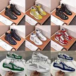 Designer America's Cup Patent Leather Casual Shoes Men High Quality Real Leathers Trainers Black Lace-up Sneakers Outdoor Running Trainer