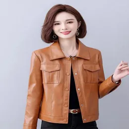 Women's Leather Haining Genuine Clothes Short 2023 Autumn Sheepskin Plus Size Coat Loose Fashion