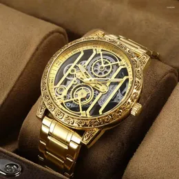 Wristwatches Fashion Stainless Steel Mens Watches Luxury Quartz Wristwatch Calendar Clock Men Business Casual Watch Reloj Hombre