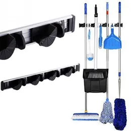 Hooks 4 Position 5 Mop Broom Holder Wall Mounted ABS Plastic Organizer Hanging Shovel1