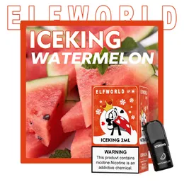 Elfworld Iceking Değiştirilebilir 600 Puff 2ml E-Cig Mesh Bobini 0% 2% 5% Toptan Tek Kullanımlık Vape Kalem