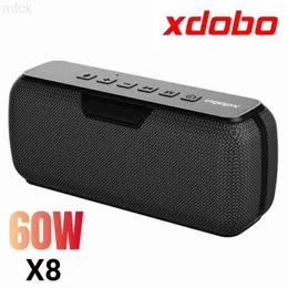 휴대용 스피커 XDOBO X8 60W 서브 우퍼 사운드 박스가 장착 된 휴대용 블루투스 스피커 야외 무선 방수 TWS 스테레오 오디오 무료 배송