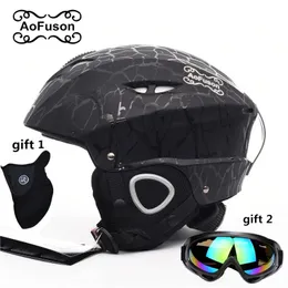 Caschi da sci Attrezzatura da sci Set Doppi strati Antiappannamento Big Vision Occhiali da snowboard Maschera Donna Uomo Sci Motoslitta Casco sportivo invernale caldo 231113