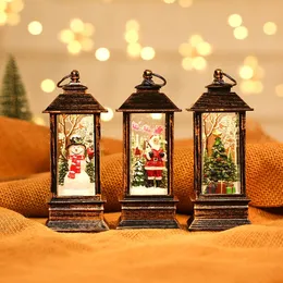 Other Event Party Supplies Red Vintage Luminous Christmas Phone Booth Lantern Christmas Tree Snowman Santa Claus Figurine In Telephone Booth Christmas De 231113