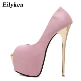 Отсуть обувь Eilyken Женщины накачивает высокие каблуки женские сексуальные пейп -носки платформы.