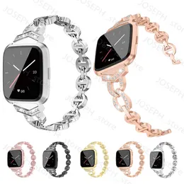 Other Fashion Accessories Diamond Metal Straps For Fitbit Versa 3 2/Versa Lite Band Bracelets Watchband For Fitbit Versa 2 4 3 Strap Wristband Replacement J230413
