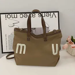 Mui Mui Bag Tote New Lady Canvas Tote Bag Large Handbags Designer Bag Totes Women Shop Cross Body Purse Miui Bag Fashion Suede Brown Beach Tote Bags 6971