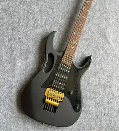 Wysokiej jakości 6 sznurków ciemnoszare elektryczne gitary Jem 7V Otwarte hsh picups czarne piramidowe podstrunni