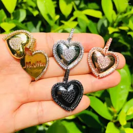 Charms 5st Mom Heart For Mors dag smycken Armband Halsband som gör kubiskt zirkoniet guldpläterat nyckelring tillbehör grossist