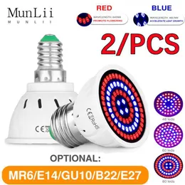 조명 2/PCS 고품질 LED 성장 조명 E27 E14 MR16 GU10 전체 스펙트럼 온실 Hydroponic LED 성장 램프 실내 플랜트 램프 램파다 P230413