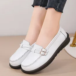 Geklede schoenen Damesschoenen Zomer Enkele schoen Dikke zool Biscuit Britse stijl Kleine lederen schoenen Vierkante kop JK College Loafer 231113