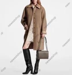 24ss outono mulheres casaco de lã designer mulheres clássica flor impressão jaquetas de lã gola de manga comprida casaco de lã senhora destacável colarinho trench coats