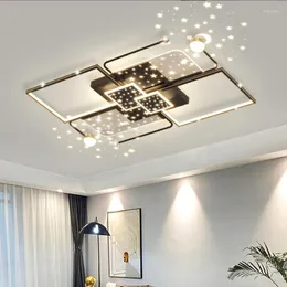 Lampki sufitowe Nowoczesne salon Inteligentny żyrandol lekki luksusowy gwiaździste sypialnia Lampa lampa apartamentu Wewnętrzne lampy dekoracyjne
