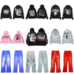 Designer Hoodie Hellstar Hoodies Men Pullover Spiderweb Star Flash Long Sleeve Street Hip-Hop Sweatshirts Blue Red Grey Black White Yoga Vintage Hoodies 5A