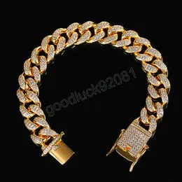 Bling Iced Out Bracelets AAA+ Zircon Cuban Chain Bracelet For Men Women Hand Jewelry Gifts