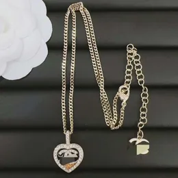 Designer necklace chaanel Love Necklace Women's Heart tone Enamel Crystal Letter Bracelet Set Accessories