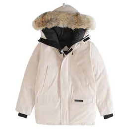 Homens Down Parkas 6 Cores Roupas de Designer Top Quality Canadá G13 Langford Parka Mens Casaco Mulheres Down Jacket Wolf Real Fur White Duck Down Quente Parkas Lady Coats Wit