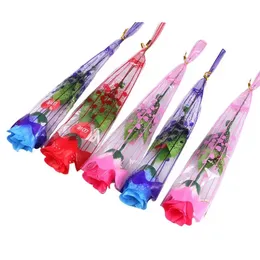 Party Favor Light Up Rose Glowing Silk Flower Birthday Party Supplies Wedding Decoration Valentines Mothers Day Halloween Fake Flowers Q42