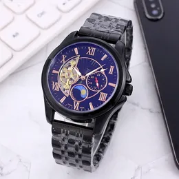 Omeg Wristwatches for Men 2023 Novos relógios masculinos 42mm Tourbillon Automatic Mechanical Watch Top Luxury Brand Steel Strap Fase Moon Men Fashion Montre de Luxe One