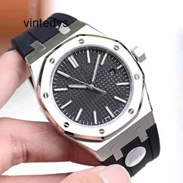 Luksusowy kwarc zegarek Royal Steel Band Silikon New Men's Watch Business Business Waterproof AP Mash