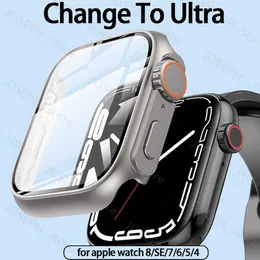 Другие модные аксессуары ChangeTo Ultra для Apple Watch Case 8 7 6 5 4 Se 45 мм 41 мм 40 мм 44 мм Защитная пленка для экрана + крышка из закаленного стекла Обновление до Ultra 49MM J230413