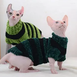 고양이 의상 스핑 넥스 옷 겨울 부드러운 따뜻한 터틀넥 스웨터 코트 고양이 잠옷 고양이 고양이와 작은 개 의류 털질