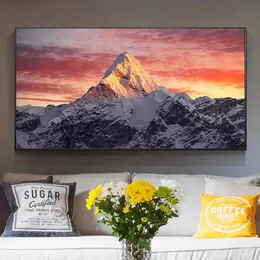 Everest Mountain in Sunset Canvas Painting Plakat i wydruki Nationscape Phigerscape na salon wystrój domu cuadros