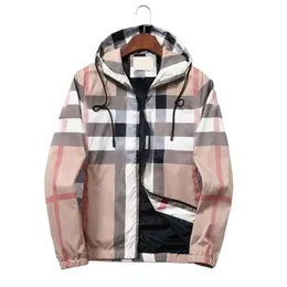 Mens Jacket Windbreaker Sports Fashion Design Hoodies dragkedjor PLÄD PANELED Vattentät Bekväm jackorstorlek S-3XLLBYI 5N95NIXUVKOA4