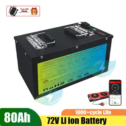 Batteria al litio ricaricabile 72v 80Ah 100Ah per scooter elettrico Ebike Sctooer Batteria per moto + caricabatterie 10A