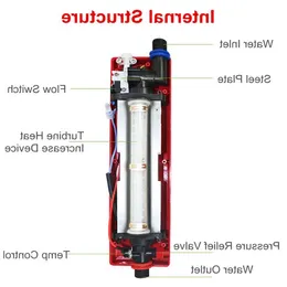 フリーシッピング220V 3000Wエレクトリックタンクレスインスタント給湯器シャワーヘッドホースキットバスルームキッチンインスタントホットウォーターヒーターSNQAC