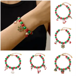 Christmas Festive Bracelet Santa Claus Christmas Tree Cane Lobster Clasp Adjustable Bracelet