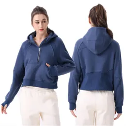 Одежда для йоги идеальный осенне-зимний женский плюшевый свитер большого размера спортивный с капюшоном с круглым вырезом и длинными рукавами