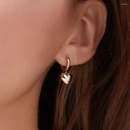 Dangle Earrings Jewelry Women Heart Love Cute Drop Lever Back Jessica Puffed