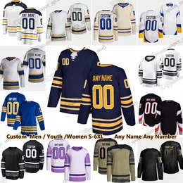 Custom S-6XL 2023-24 Jersey de hóquei da faculdade 21 Kyle Okposo 26 Rasmus Dahlin 28 Zemgus Girgensons 89 Alex Tuch 53 Jeff Skinner 72 Tage Thompson Dylan Cozens Power