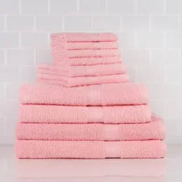 Asciugamano Mainstays Set da bagno in tinta unita da 10 pezzi Daylily Pink