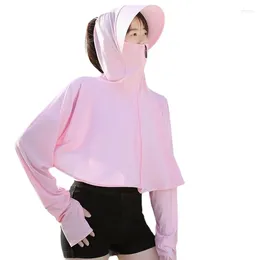Hoodies femininos protetor solar roupas 2023 gelo seda superior solto jaqueta de mangas compridas ciclismo ao ar livre