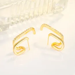 Baumelnde Ohrringe aus massivem 14-karätigem Gold mit 1 Karat Diamant-Tropfenohrring für Frauen DIWENFU Aros Mujer Oreja Hochzeit Orecchini Frauen Edelstein