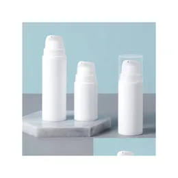 Packing Bottles Wholesale 5Ml/10Ml/15Ml White Plastic Empty Airless Pump Vacuum Pressure Lotion Bottle Cosmetic Container Drop Deliv Dhl3Z