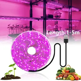 تنمو الأضواء 0.5-3M LED طيف كامل مصباح مصباح USB 5V تنمو الضوء للزواج الزراعي بذور الزهور النضرة خيمة تنمو مربع دفيئة تنمو مصباح P230413