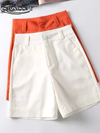 Kvinnors shorts casual kvinnors shorts bekväma eleganta vilda shorts orange löst kvinnors sommar shorts mode kvinnor byxor hög midja shorts 230413