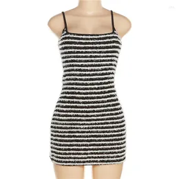 Mini Club Dress: Sleeveless Striped Bodycon Sundress for Beach Party  Dresses, Birthday Club Dresses, and Bodycon Summer Dresses