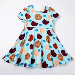 Flickans klänningar Girlymax Spring Baby Girls Scouts Cookie Twirl Dress Knä längd Barnkläder Ruffles Kort ärmmjölk Silk 230412